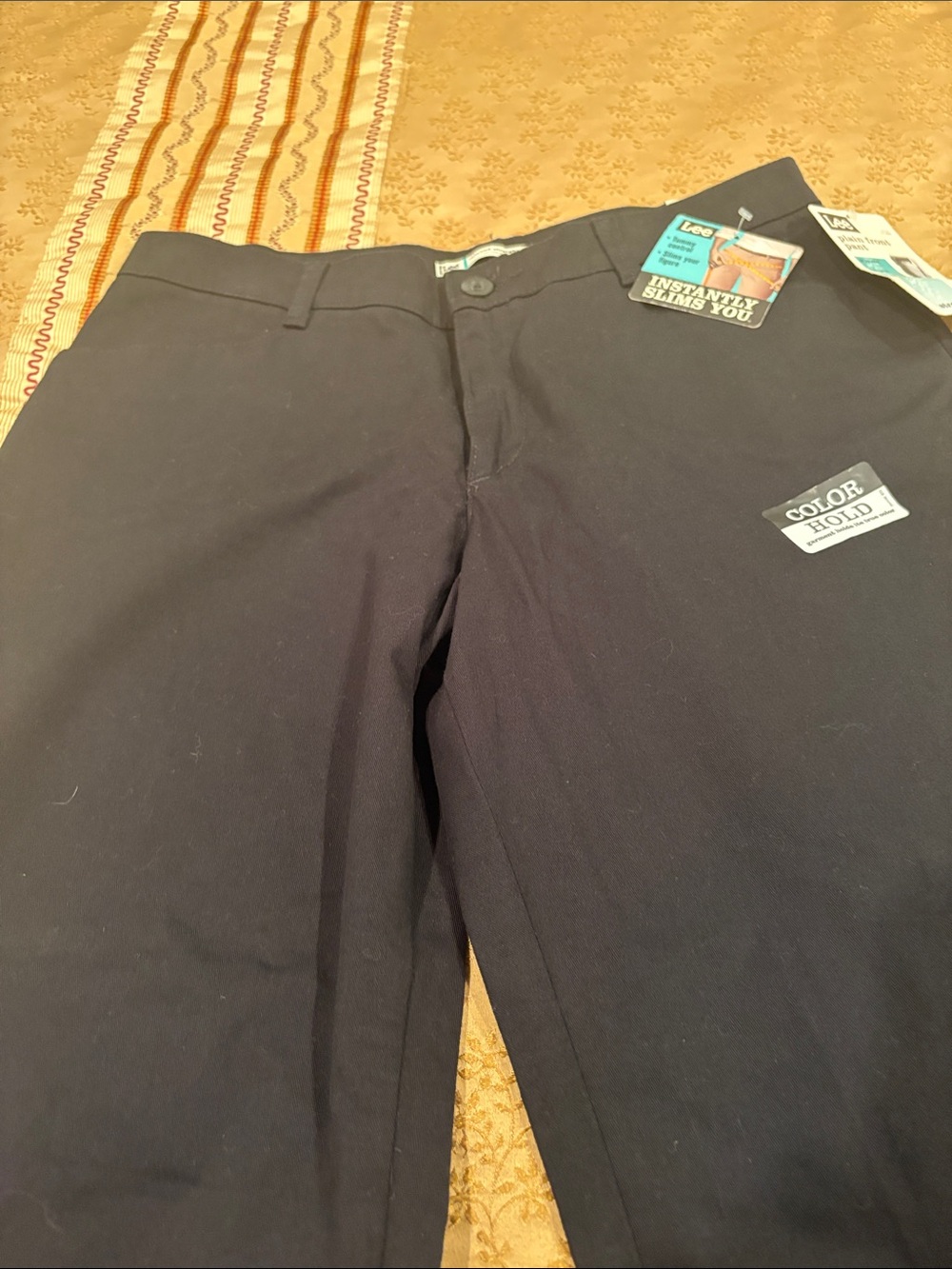 NWT Lee Straight Leg Pants, Black, Slims You, Plain Front, Relaxed Fit, 12S - Picture 3 of 12